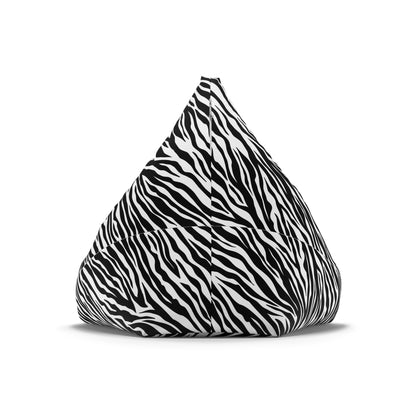 Zebra Black White Bean Bag Chair Cover, Animal Print Washable Furniture Small Large Adult Kids Sofa Apartment Dorm Decor Unfilled Sack