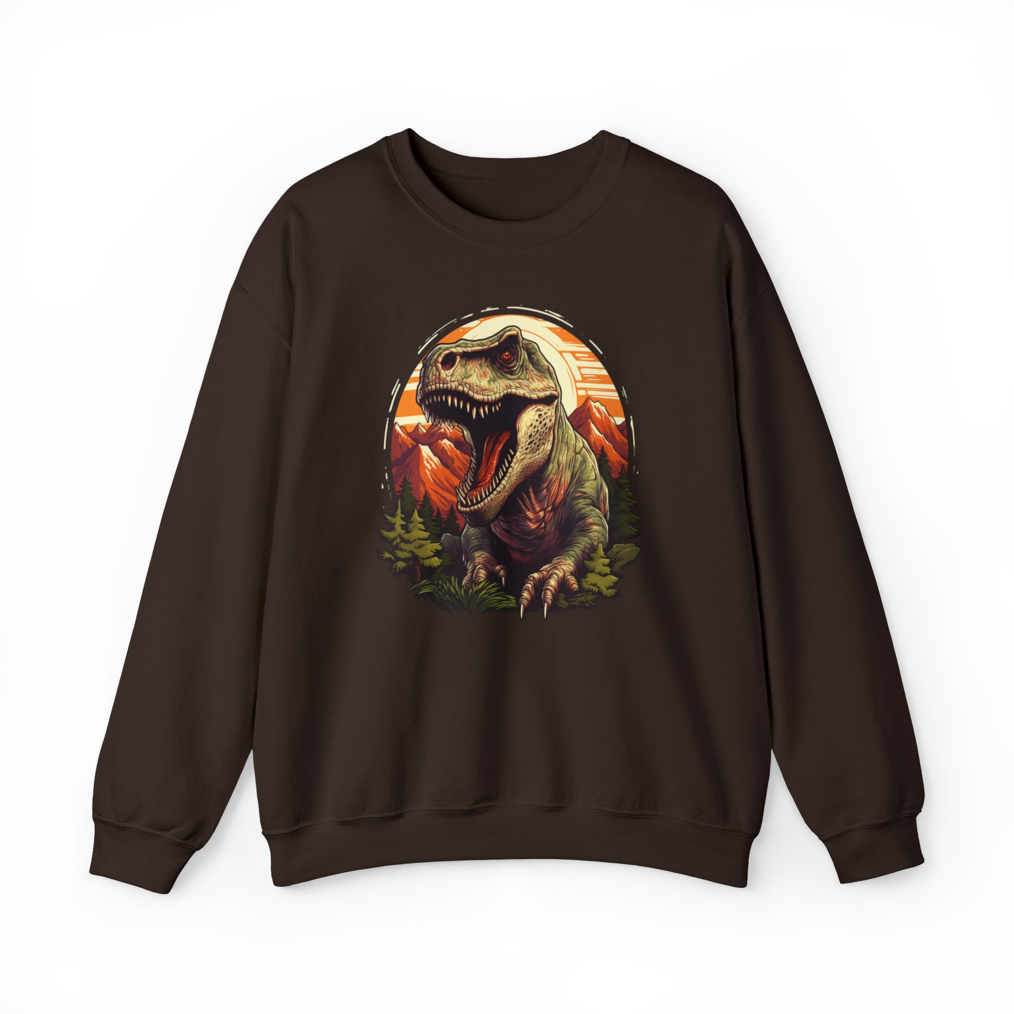 Dinosaur Sweatshirt Dino T Rex Graphic Crewneck Fleece Cotton