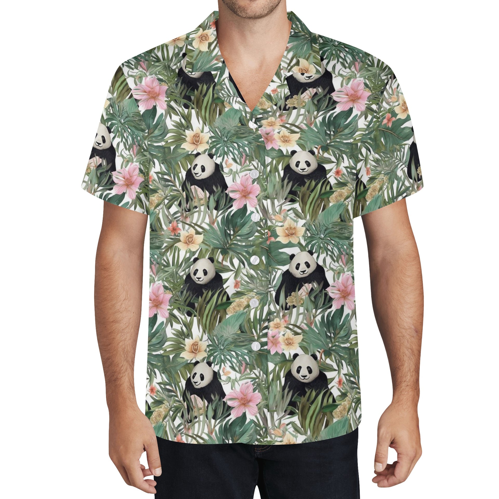 Starcove Red Tropical Flowers Men Hawaiian Shirt, Floral Print Vintage Summer Hawaii Aloha Moisture Wicking Beach Plus Size Cool Button Up Shirt Short Sleeve