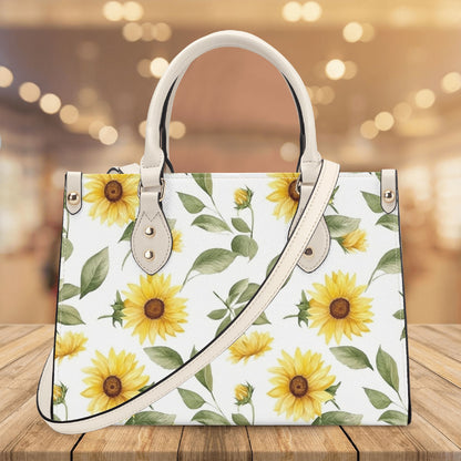 Floral Leather Shoulder Bag - Small - Yellow