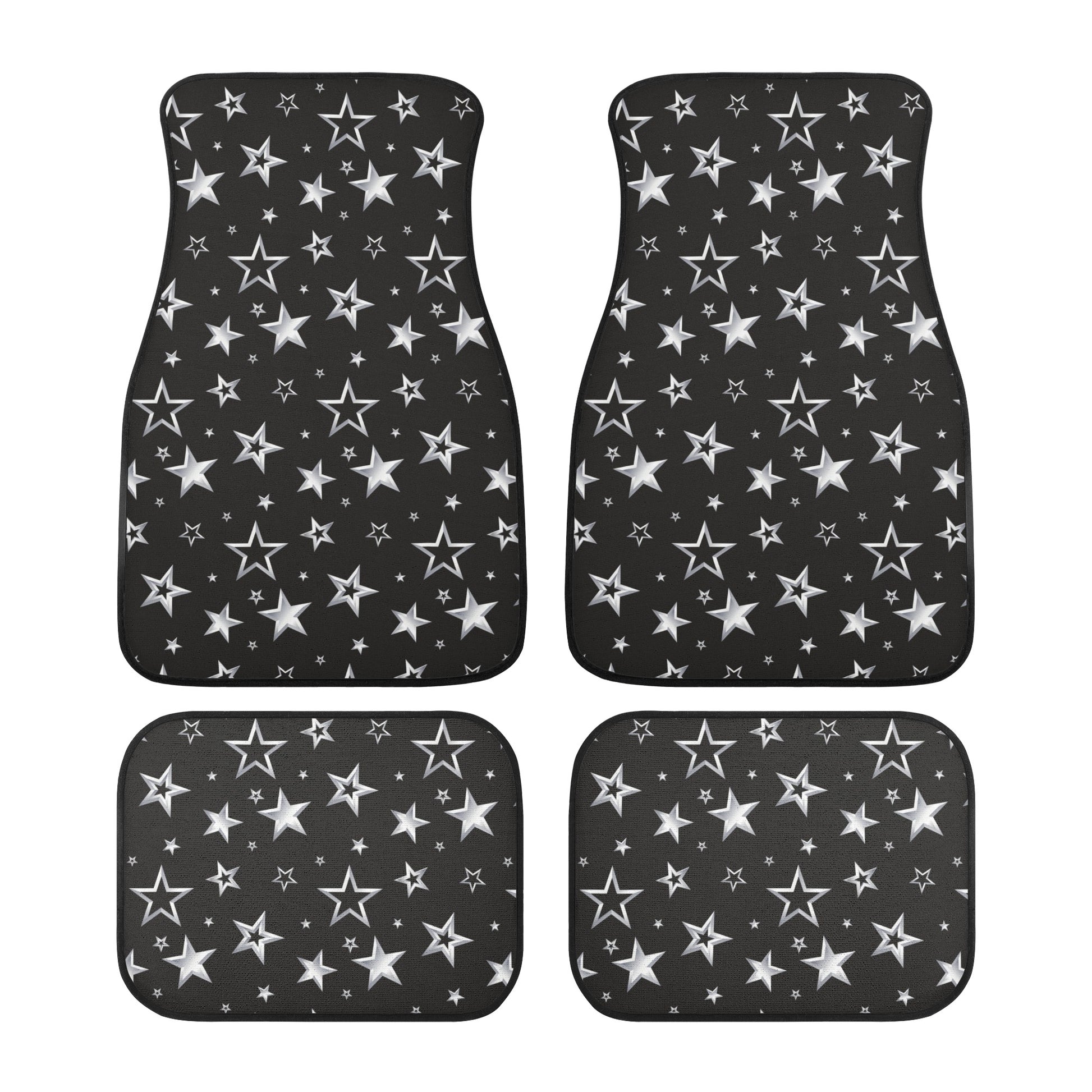 Stars Car Front and Back Floor Mats (Set of 4), Black Print Aesthetic –  Starcove Fashion