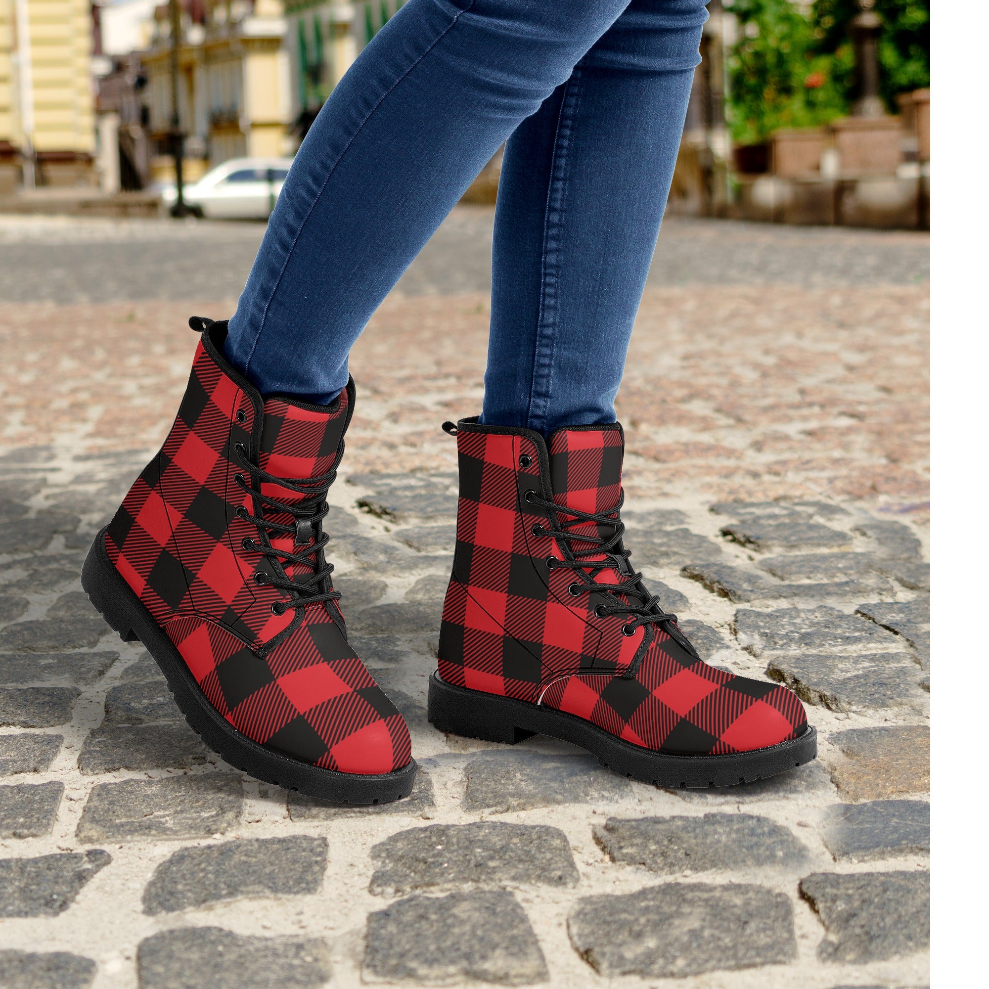 Ladies tartan ankle discount boots