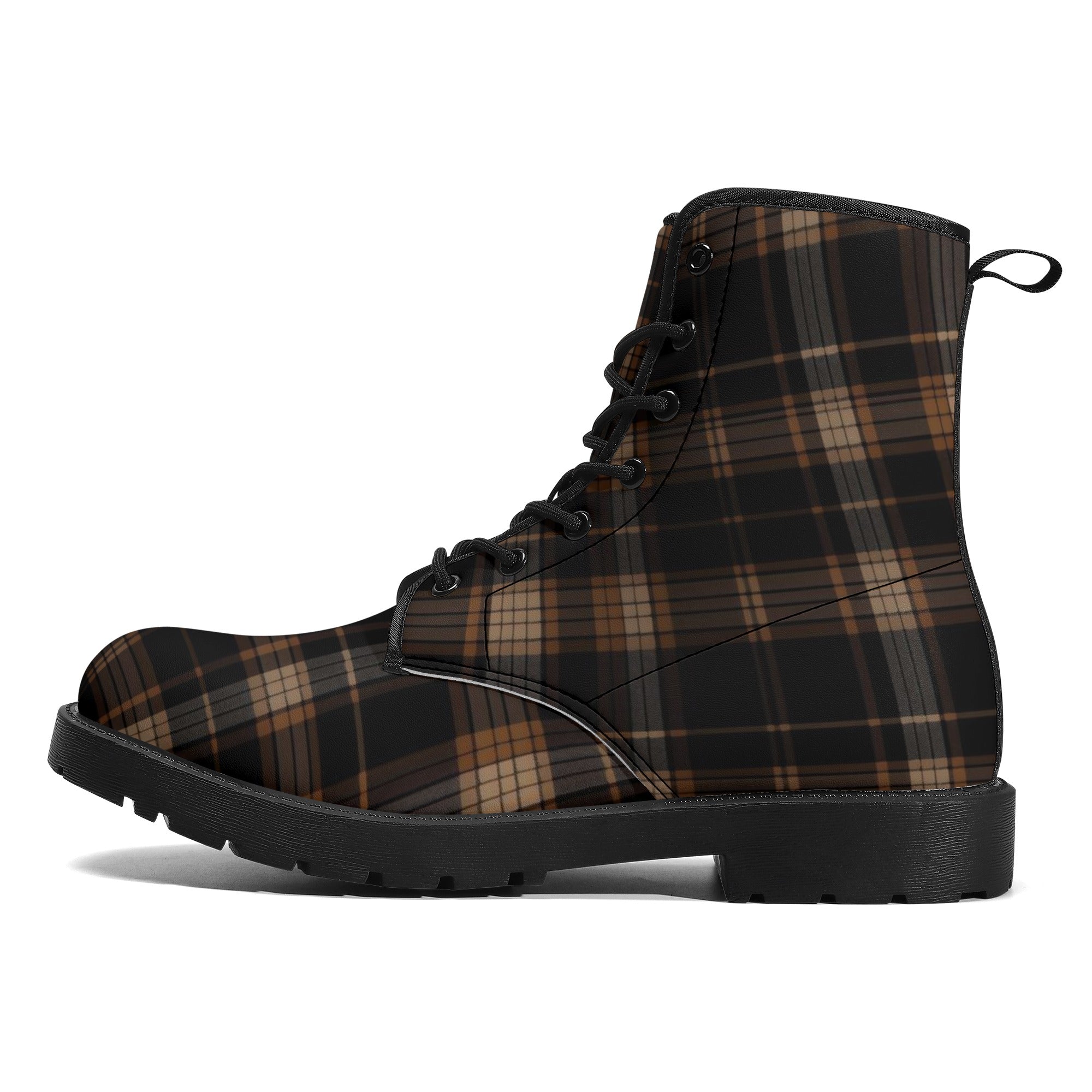 Tartan Plaid Martin Boots, Plaid Vegan Leather Boots, Women's Tartan Winter Boots, Hippie Vegan Leather Boots, newest Custom Design Martin Boots