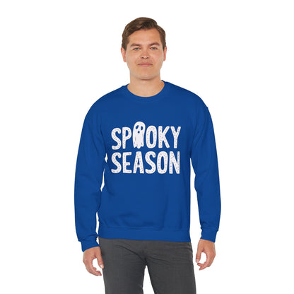 Spooky Season Sweatshirt, Ghost Halloween Graphic Crewneck Fleece Cotton Sweater Jumper Pullover Men Women Aesthetic Designer Top