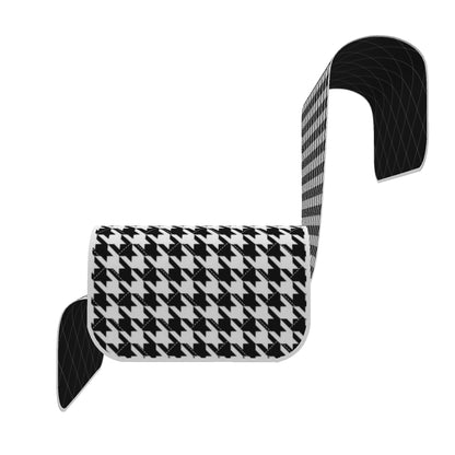 Houndstooth Sofa Couch Cover, Black and White Dog Pets Slipcovers Recliner Futon Wing Furniture Living Room Chair Leather Protector