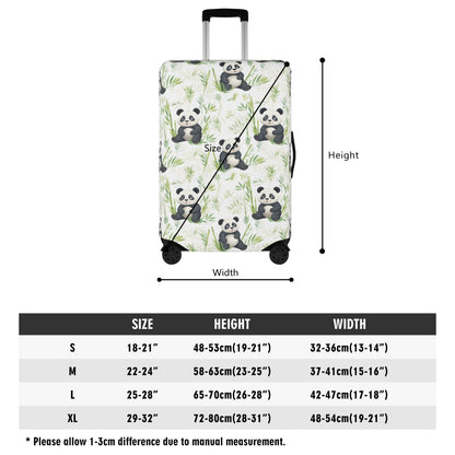 Panda Bamboo Luggage Cover, Suitcase Protector Hard Carry On Bag Washable Wrap Large Small Travel Aesthetic Sleeve