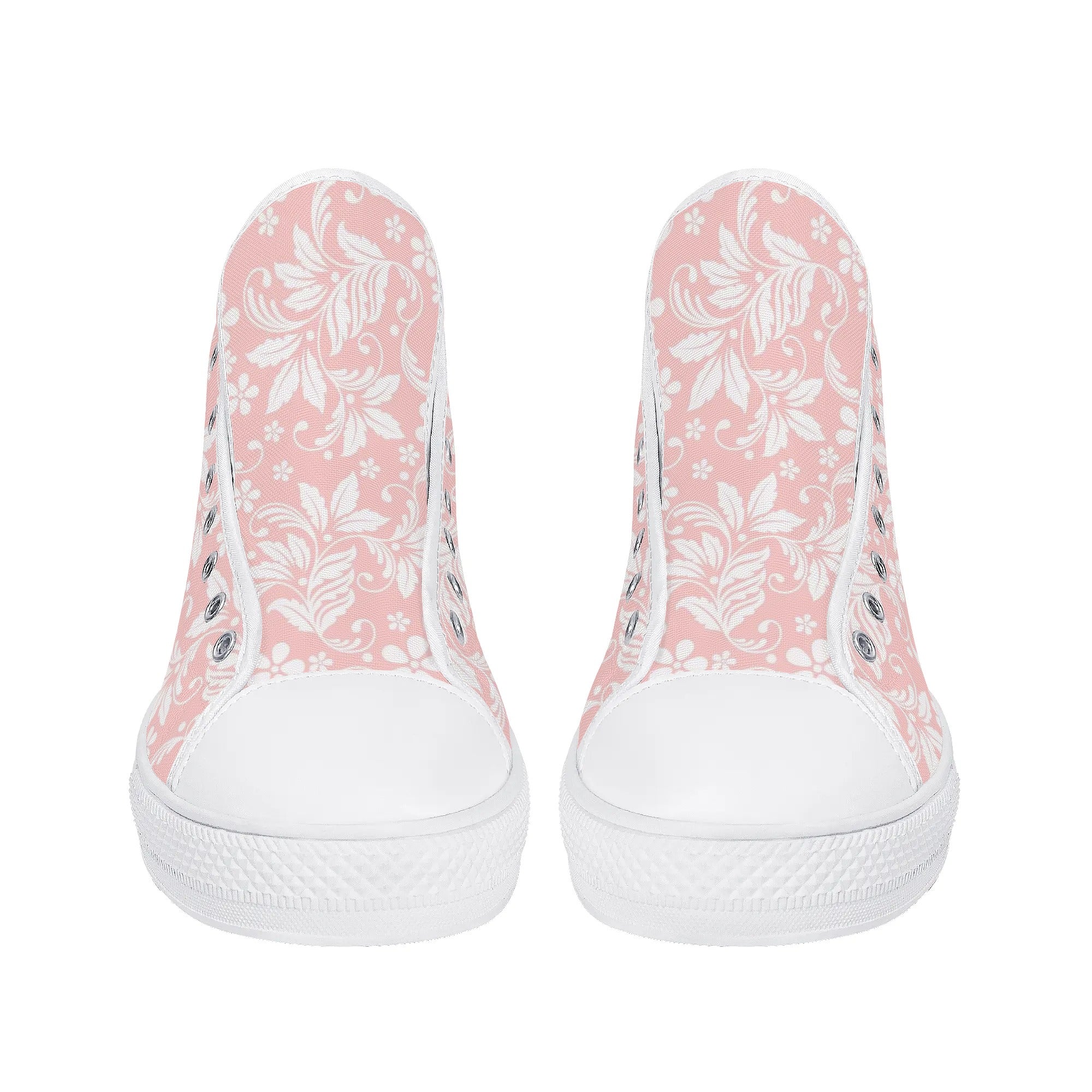 Kids Shoes 2024 - Pink Floral Hightop Canvas