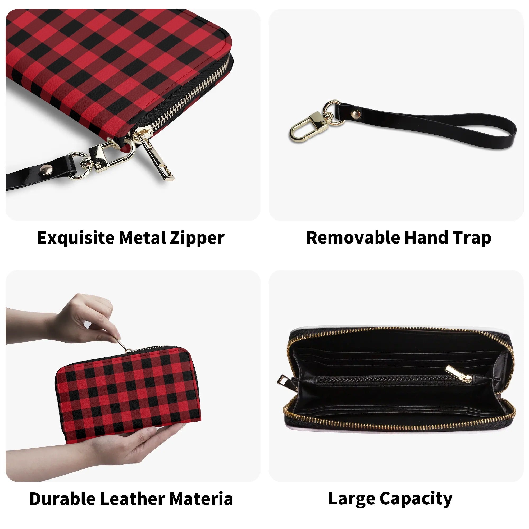 Large Zip Around Tartan Plaid 2024 Wallet