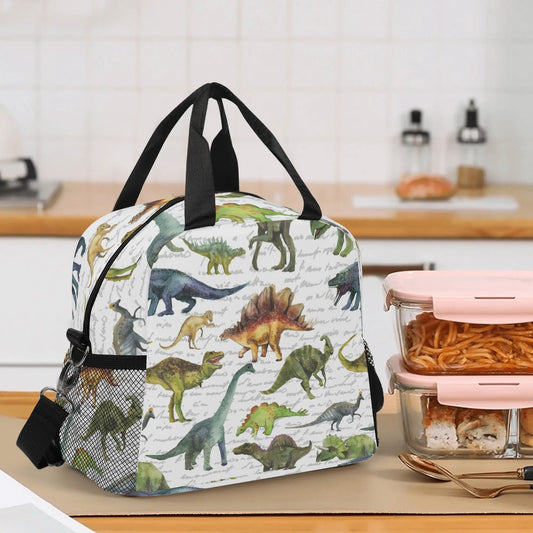 Dinosaur Lunch Box Bag, Dino Cute Food Container Adult Kids Women Ladies Teens Male Men School Work Handbag Box