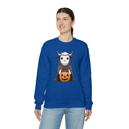 Ghost Cow Sweatshirt, Pumpkin Halloween Graphic Crewneck Fleece Cotton Sweater Jumper Pullover Men Women Adult Aesthetic Designer Top Starcove Fashion