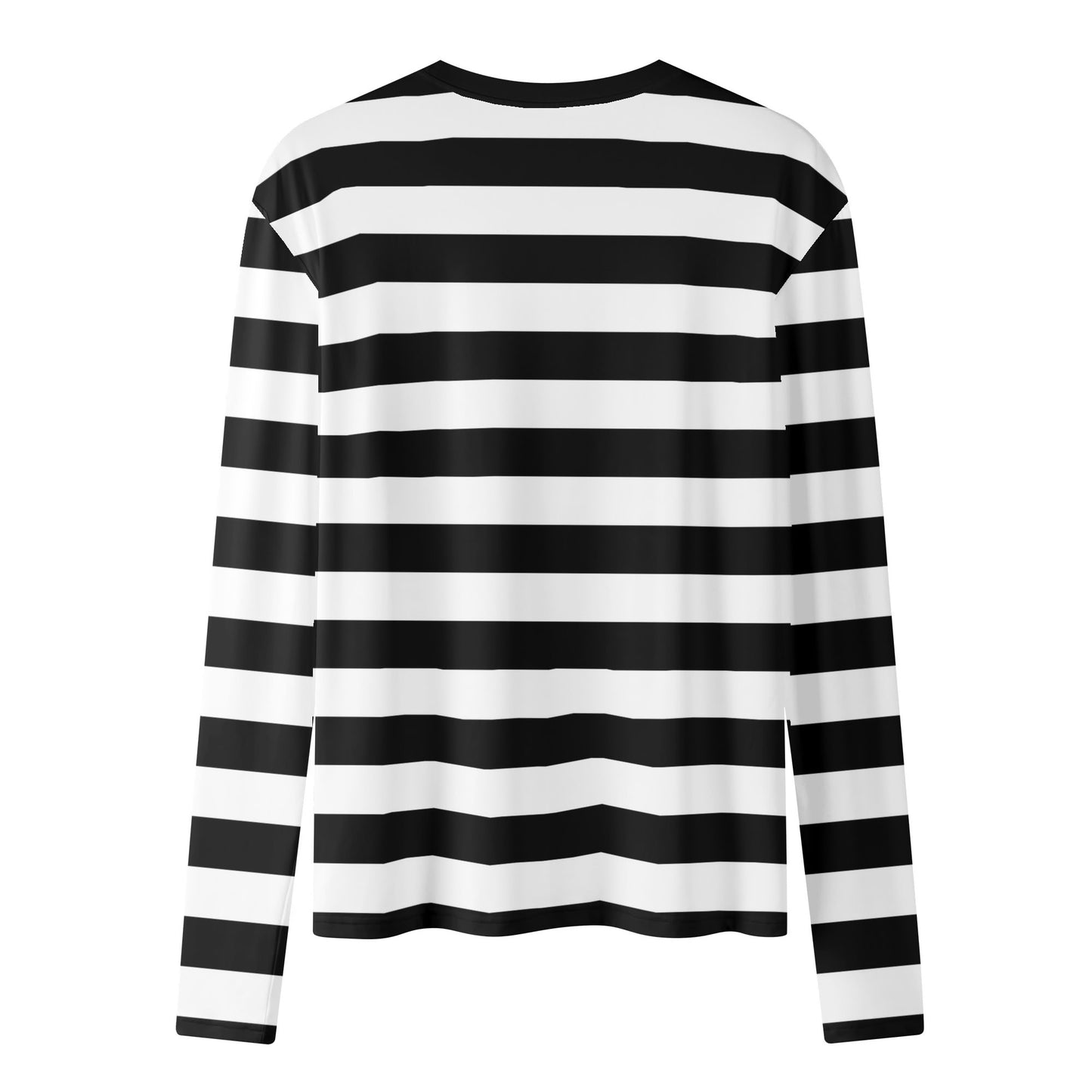 Black White Striped Women Long Sleeve Tshirt, Stripes Costume Ladies Female Designer Adult Graphic Aesthetic Fitted Crewneck Tee Shirt Top