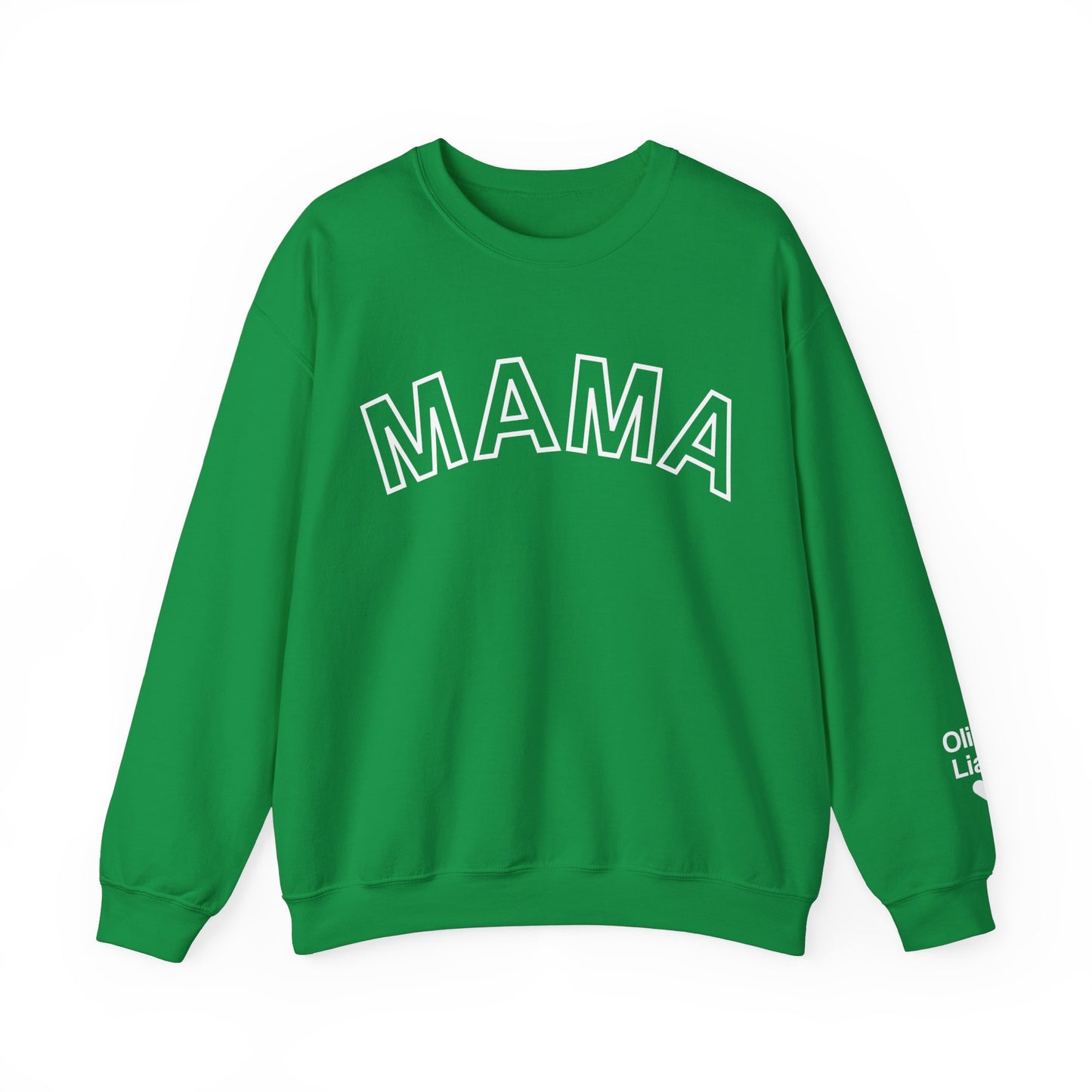 Personalized Mama Sweatshirt Kids Names on Sleeve, Custom Mothers Day Gift Women Birthday New Mom Momma  Sweater Crewneck Cotton Pullover