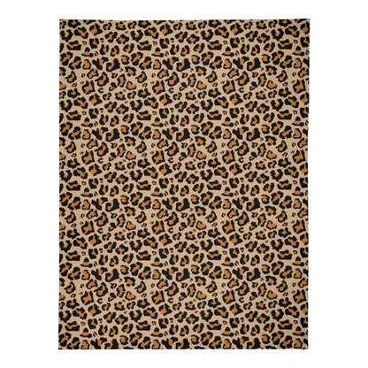 Leopard Fleece Throw Blanket, Animal Print Cheetah Brown Soft Plush Fluffy Cozy Warm Adult Kids Small Large Sofa Couch Bed 50x60 Decorative