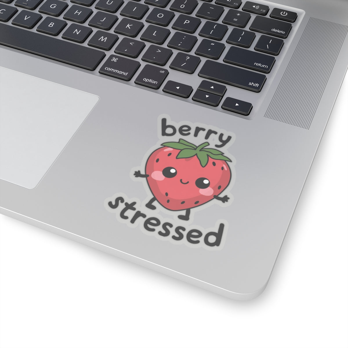 Funny Strawberry Sticker Decal, Berry Stressed Fruit Humorous Kawaii Art Vinyl Laptop Cute Waterbottle Tumbler Car Waterproof Bumper Clear