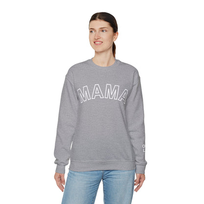 Personalized Mama Sweatshirt Kids Names on Sleeve, Custom Mothers Day Gift Women Birthday New Mom Momma  Sweater Crewneck Cotton Pullover