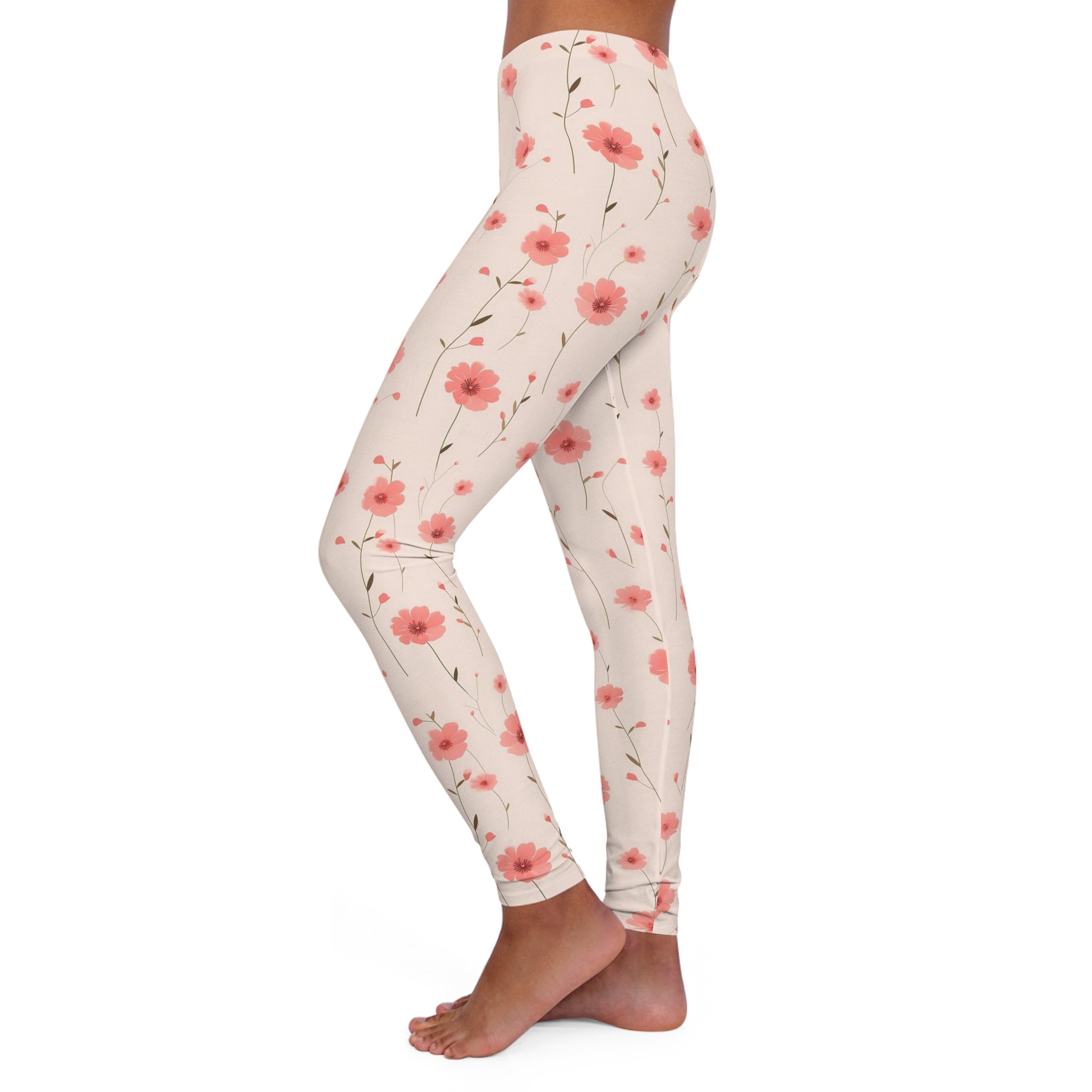 Pink Roses Leggings Women, Flowers Floral Red Printed Yoga Pants Cute –  Starcove Fashion