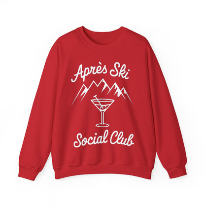 Apres Ski Sweatshirt, Social Club Sweater Women Men Custom Vintage Retro Cotton Winter Vacation Holiday Party Mountain Bachelorette Top