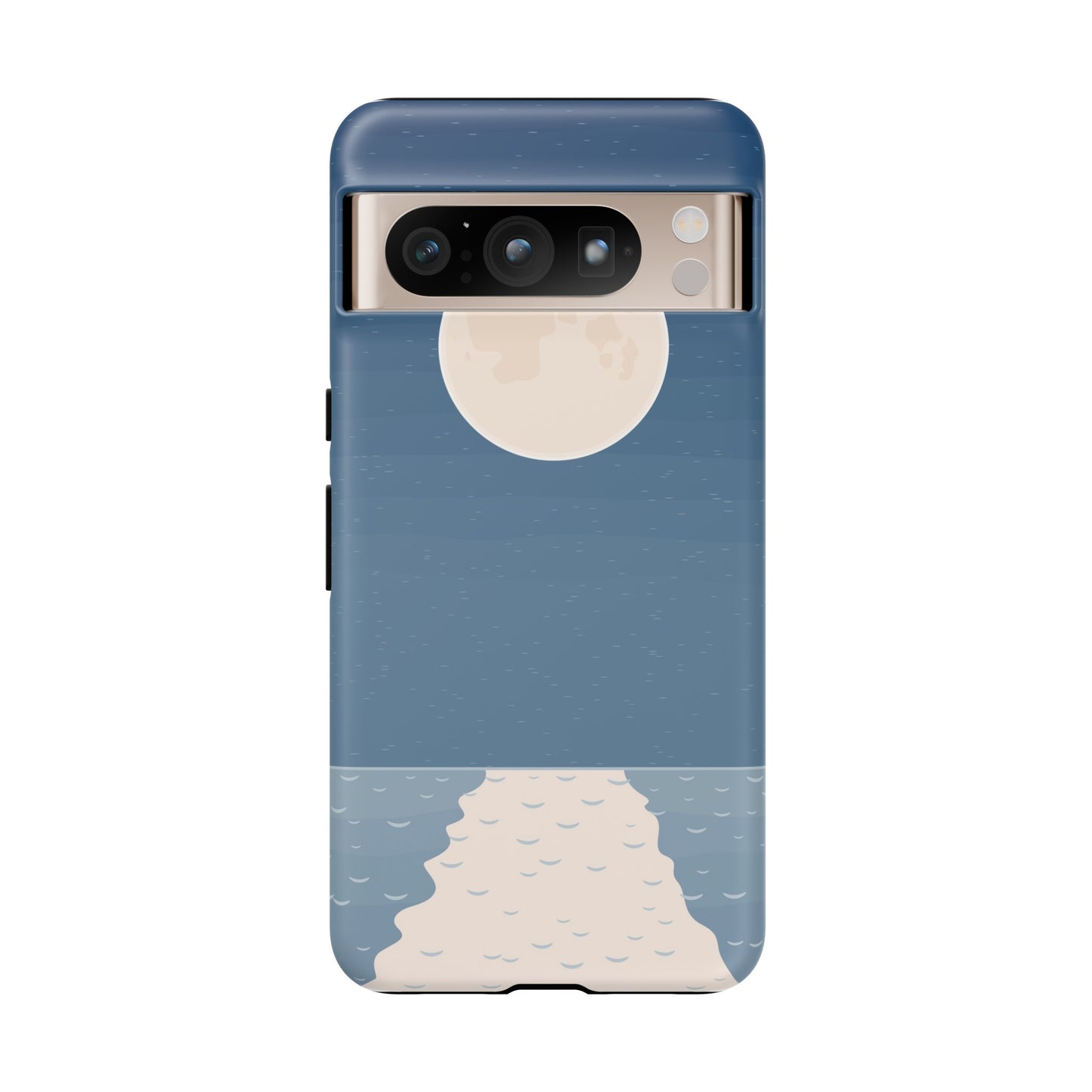 Full Moon Tough Phone Case, Blue iPhone 15 14 13 Pro Max 12 11 8 Plus X XR XS Samsung Galaxy S22 Google Pixel Cover