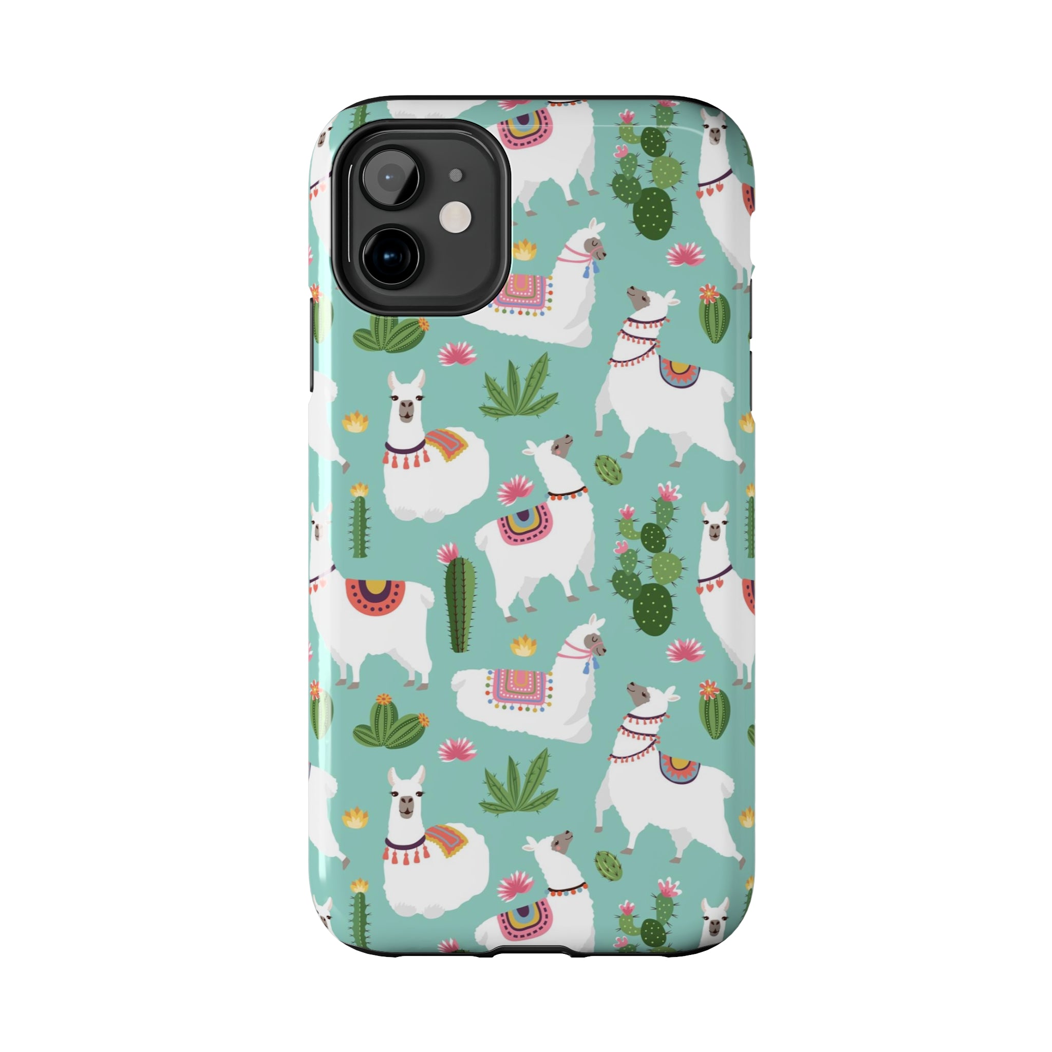 Alpaca Cactus Tough Phone Case LLama iPhone 14 13 Pro Max 12 11 X XR XS SE 7 8 Plus Cell Cover Cute Cool Aesthetic