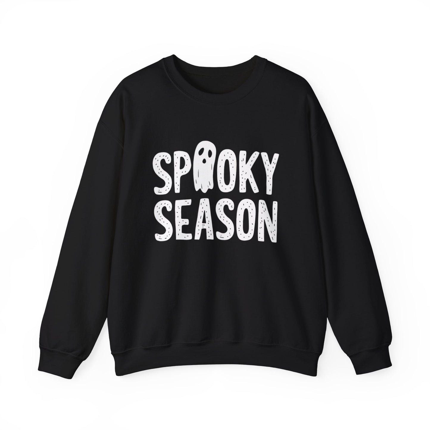 Spooky Season Sweatshirt, Ghost Halloween Graphic Crewneck Fleece Cotton Sweater Jumper Pullover Men Women Aesthetic Designer Top