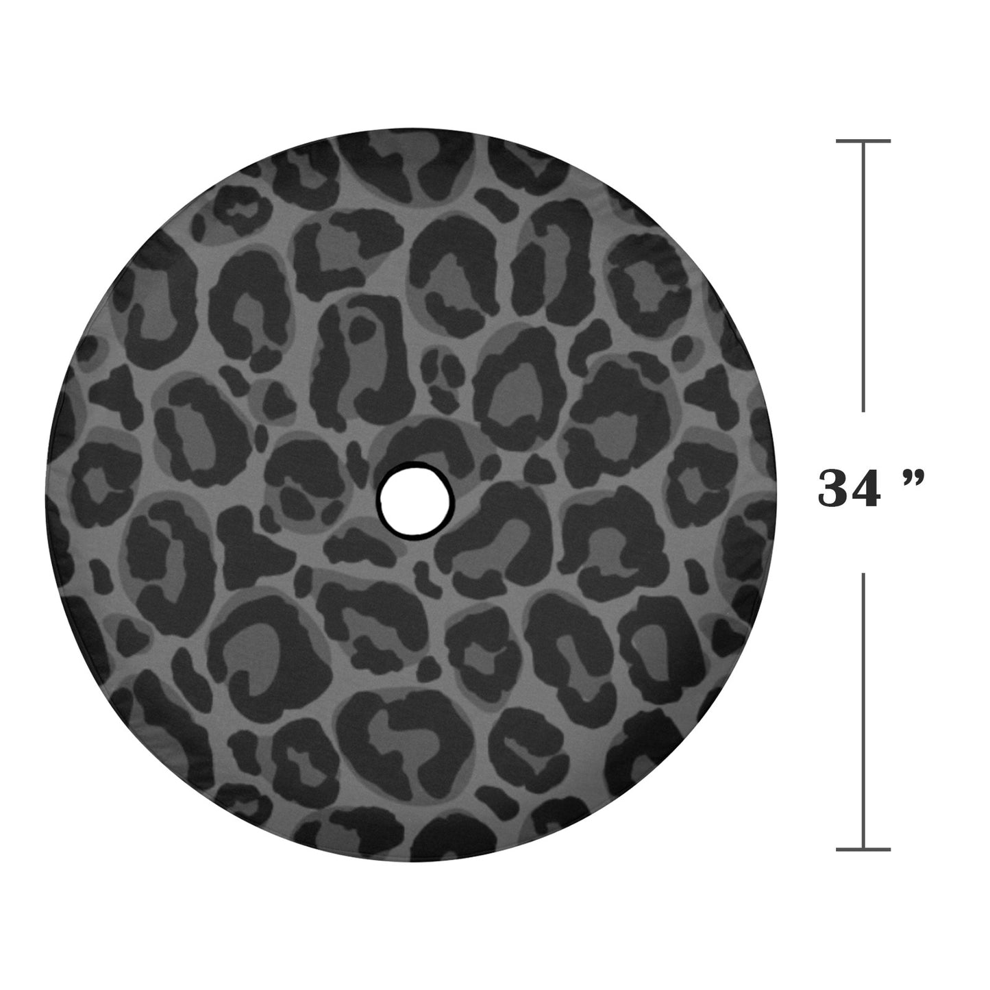 Black Leopard Spare Tire Cover, Animal Cheetah Print Backup Camera Hole Unique Back Extra Wheel Cars RV Men Women Girls Trailer Campers