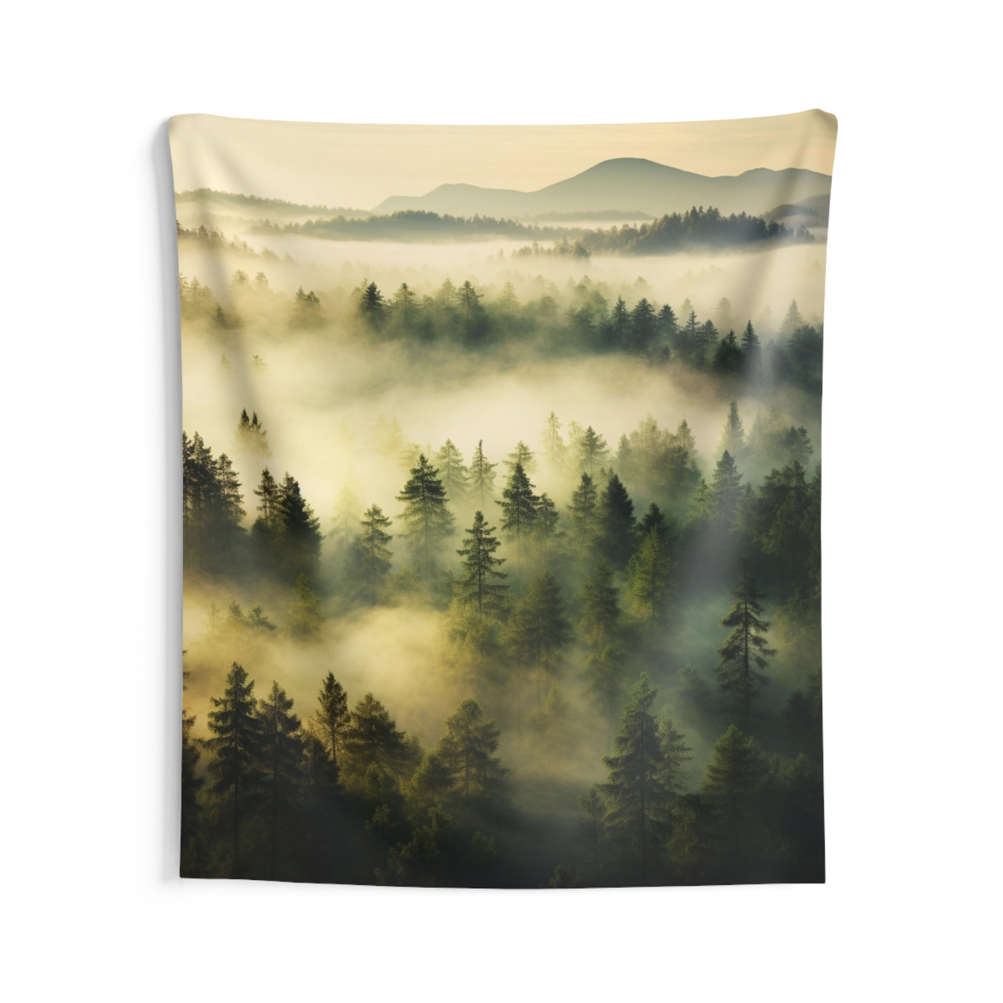 Foggy cheap forest tapestry