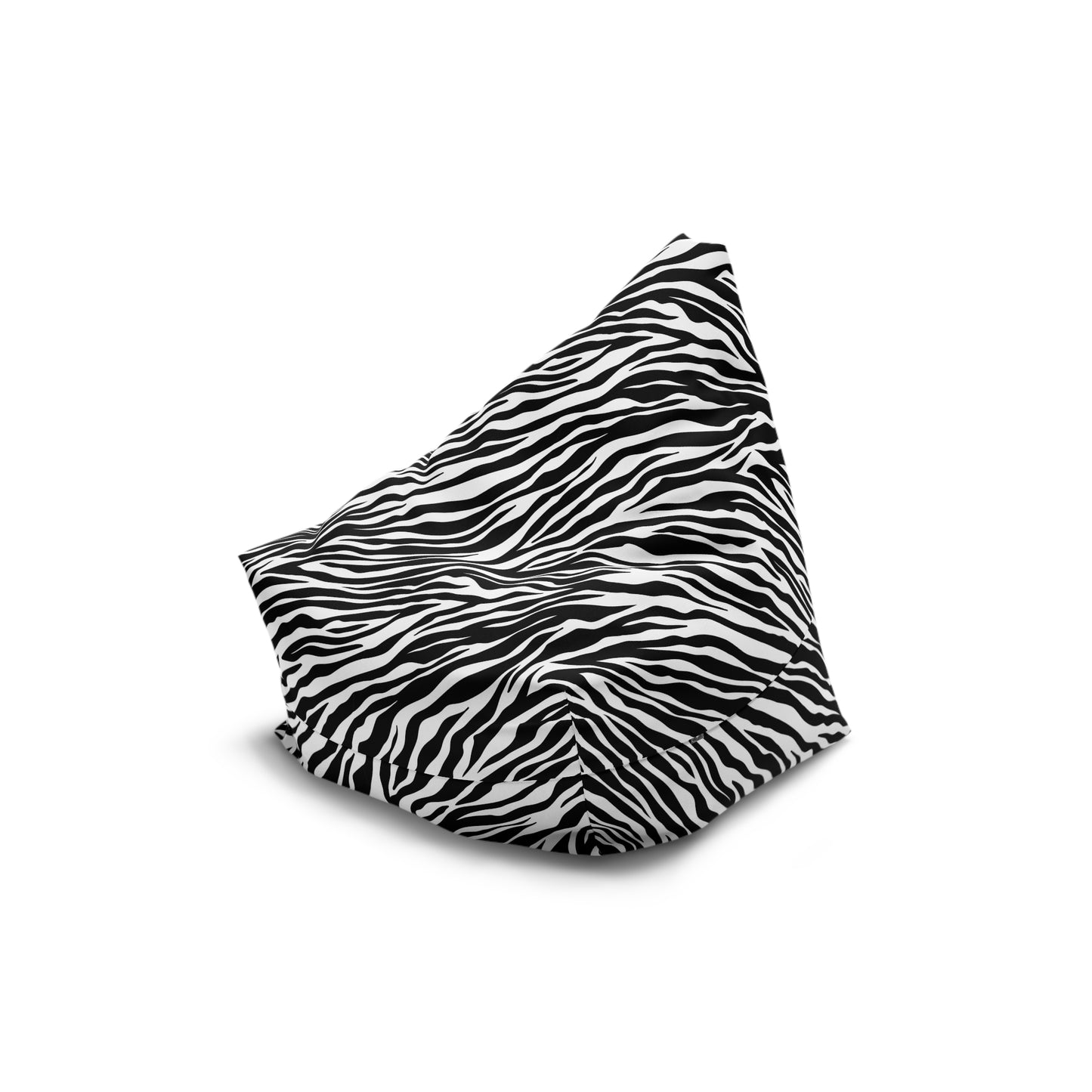 Zebra Black White Bean Bag Chair Cover, Animal Print Washable Furniture Small Large Adult Kids Sofa Apartment Dorm Decor Unfilled Sack