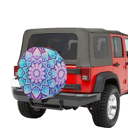 Mandala Spare Tire Cover, Tie Dye Rear Auto Vehicle Backup Camera Hole Unique Back Wheel Cars RV SUV Off Road Men Women Girls Trailer Camper