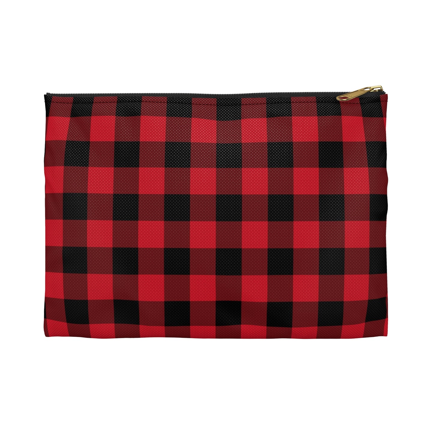 Red Black Buffalo Plaid Print Zipper Pouch, Check Cute Makeup Wash Bags Toiletries Cosmetic Organizer Gifts Women Coin Accessory Purse