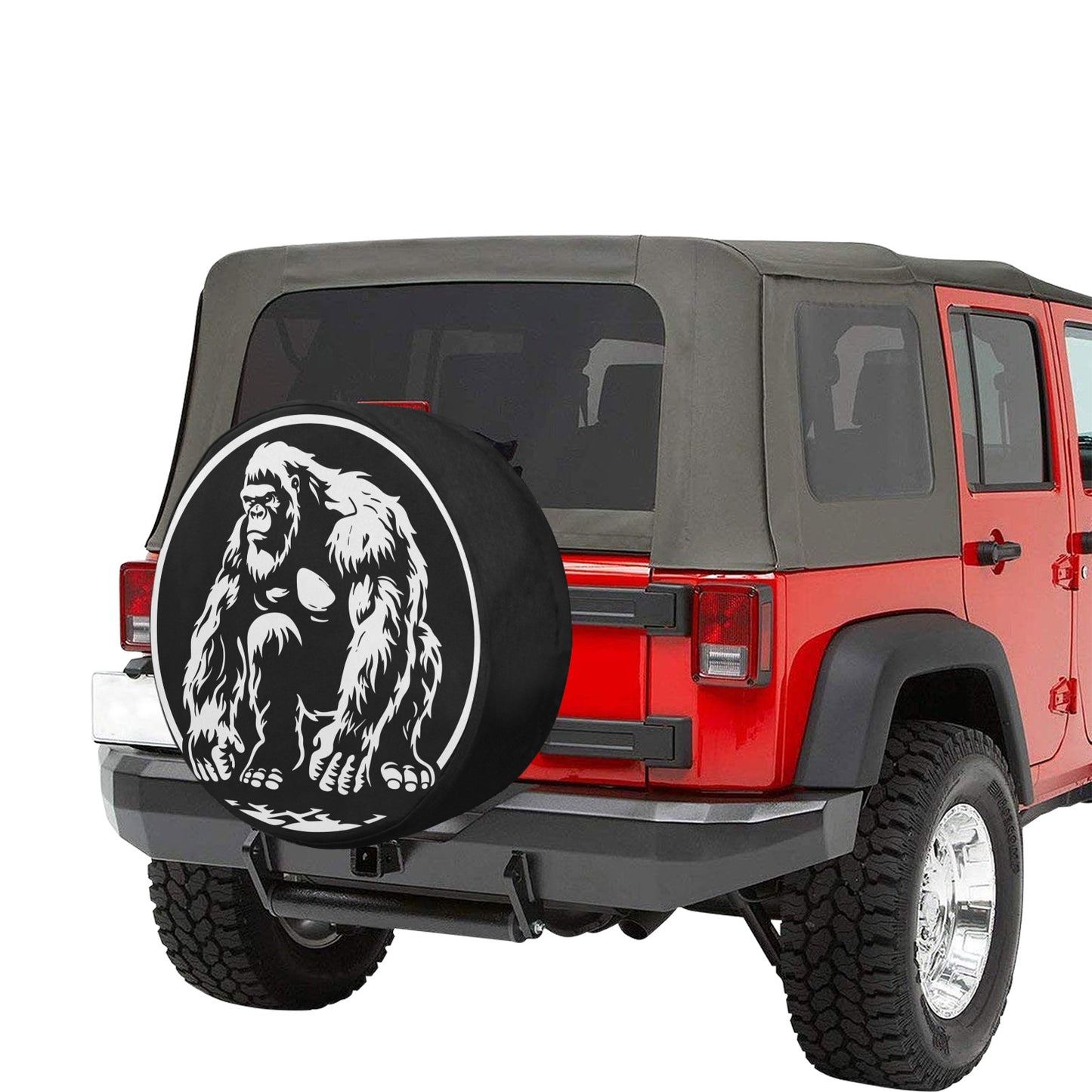 Bigfoot Spare Tire Cover, Sasquatch Funny Rear Extra Spare Backup Camera Hole Wheel Unique RV Back Cars RV Men Women Trailer Campers