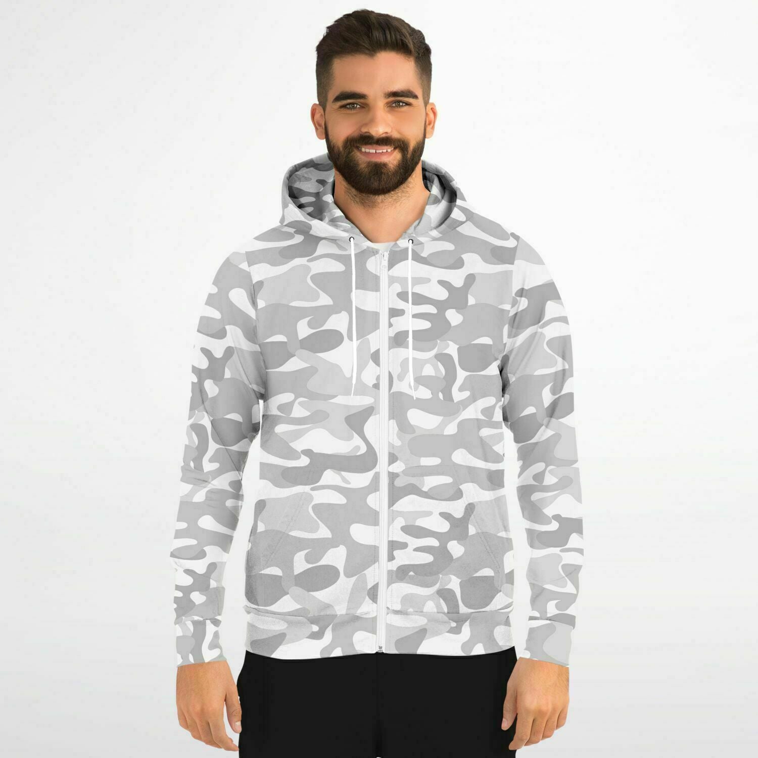 White camo zip cheap up hoodie