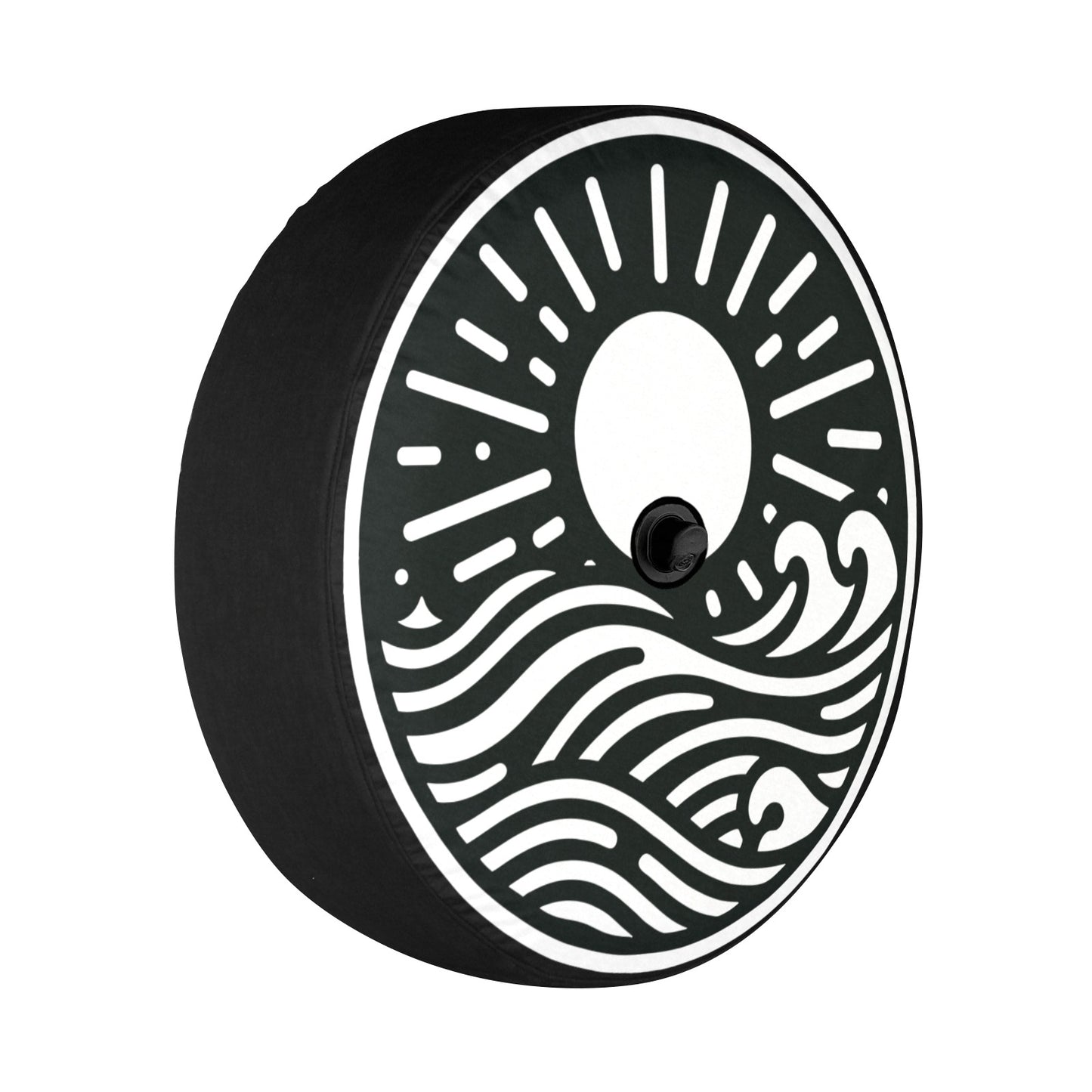 Sun Waves Spare Tire Cover, Tropical Beach Backup Camera Hole Wheel Car Accessories Unique Design Back Aesthetic Sunset Spare Rear Men Women