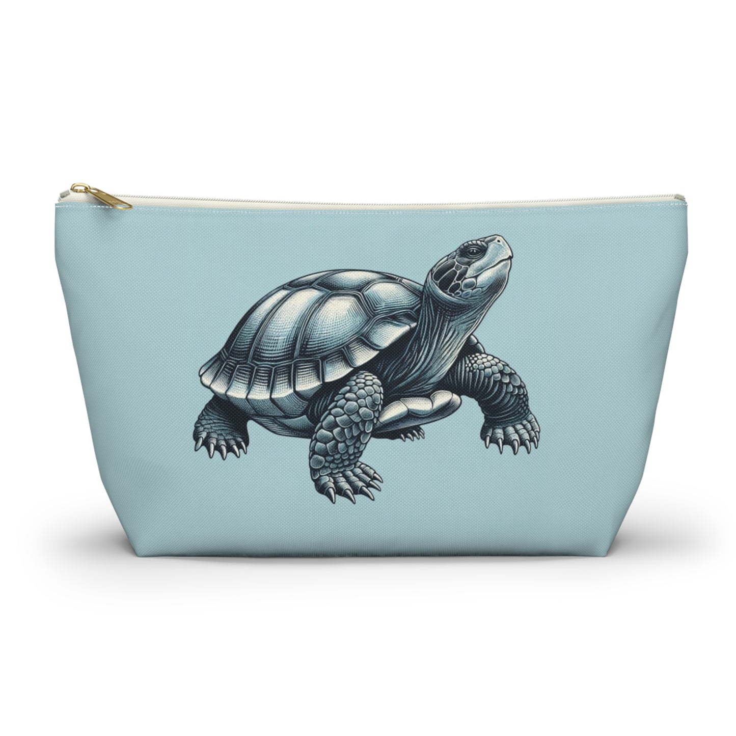 Blue Sea Turtle Pouch Bag, Canvas Beach Travel Wash Makeup Toiletry Pencil Ocean Small Large Bath Men Women Organizer Cosmetic Zipper