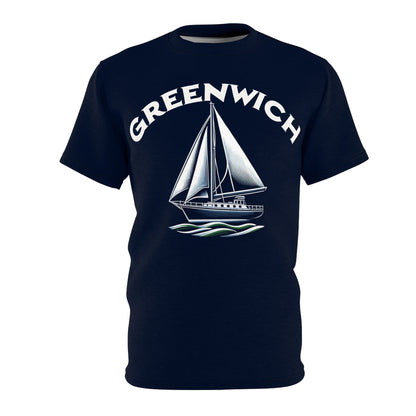 Greenwich Tshirt, Sailboat Nautical Navy Designer Graphic Aesthetic Lightweight Heavyweight Crewneck Men Women Tee Short Sleeve Shirt