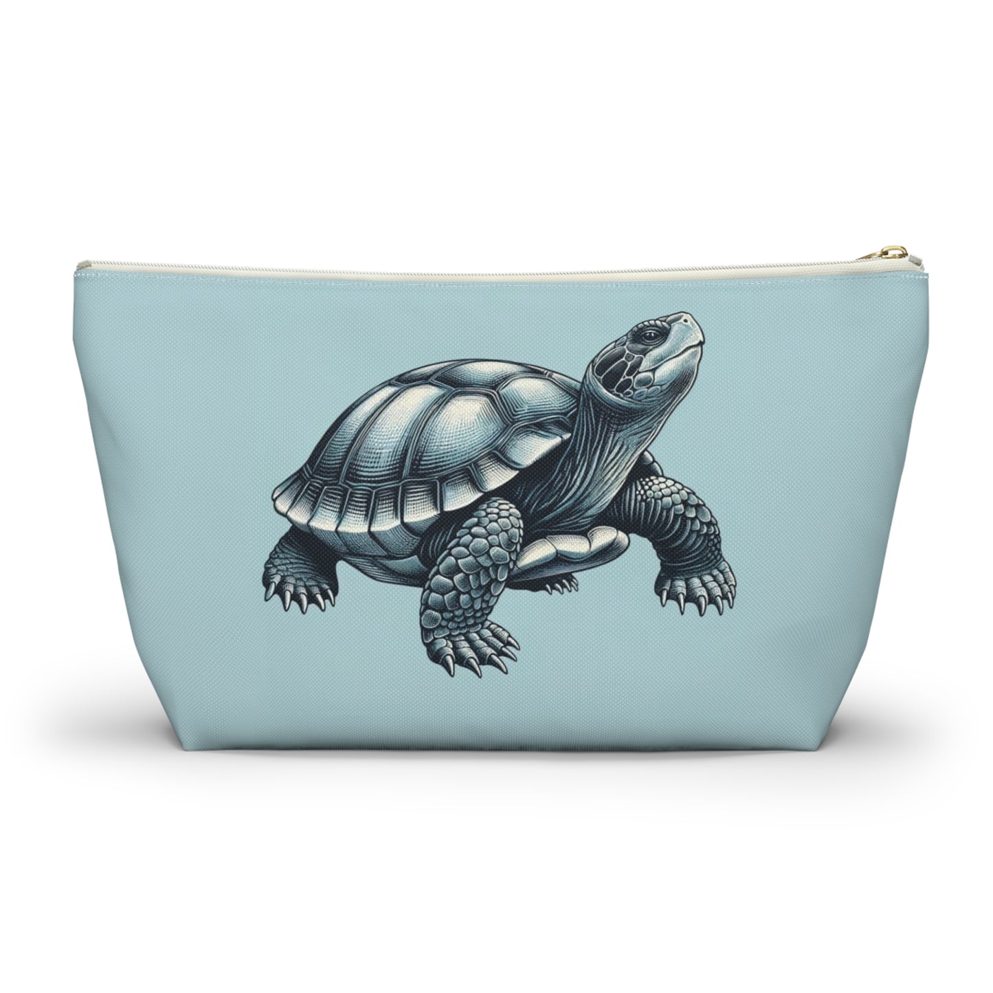 Blue Sea Turtle Pouch Bag, Canvas Beach Travel Wash Makeup Toiletry Pencil Ocean Small Large Bath Men Women Organizer Cosmetic Zipper