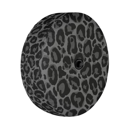 Black Leopard Spare Tire Cover, Animal Cheetah Print Backup Camera Hole Unique Back Extra Wheel Cars RV Men Women Girls Trailer Campers