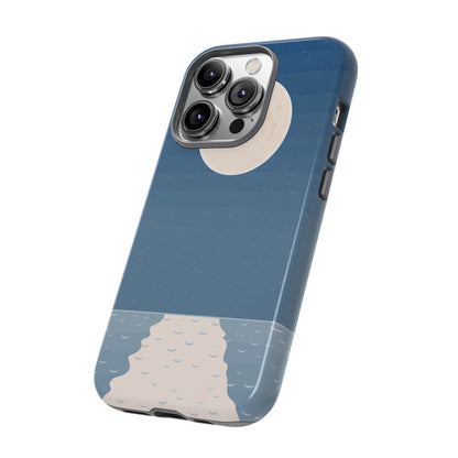 Full Moon Tough Phone Case, Blue iPhone 15 14 13 Pro Max 12 11 8 Plus X XR XS Samsung Galaxy S22 Google Pixel Cover