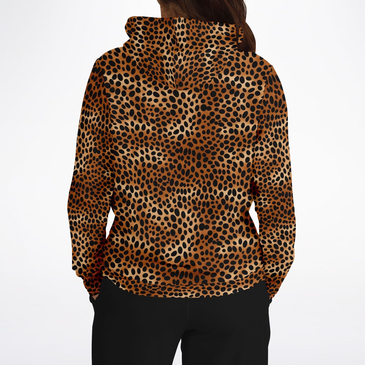 Leopard Hoodie Cheetah Animal Print Brown Black Pullover Men