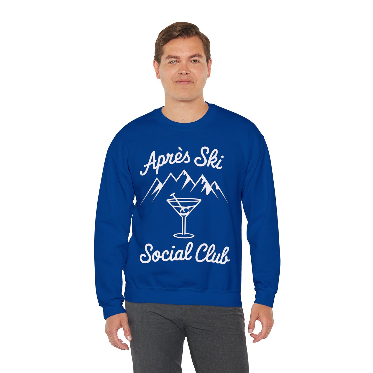 Apres Ski Sweatshirt, Social Club Sweater Women Men Custom Vintage Retro Cotton Winter Vacation Holiday Party Mountain Bachelorette Top