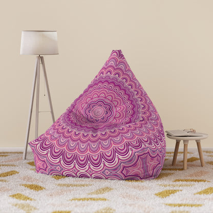 Pink Mandala Bean Bag Chair Cover, Washable Furniture Small Large Adult Kids Sofa Apartment Dorm Decor Unfilled Sack