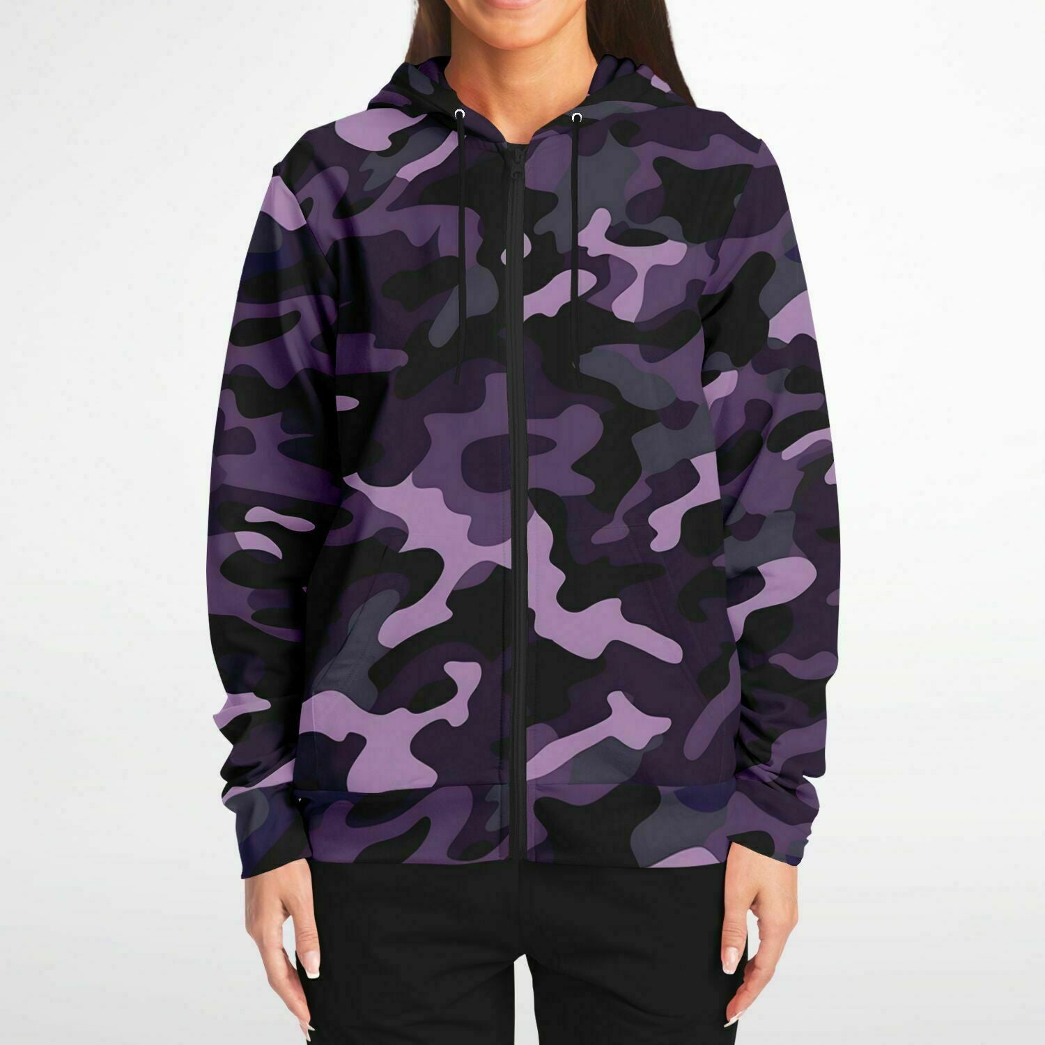 Black and purple zip up hoodie hot sale