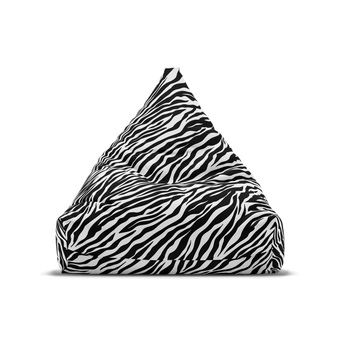 Zebra Black White Bean Bag Chair Cover, Animal Print Washable Furniture Small Large Adult Kids Sofa Apartment Dorm Decor Unfilled Sack