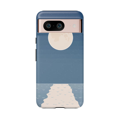 Full Moon Tough Phone Case, Blue iPhone 15 14 13 Pro Max 12 11 8 Plus X XR XS Samsung Galaxy S22 Google Pixel Cover