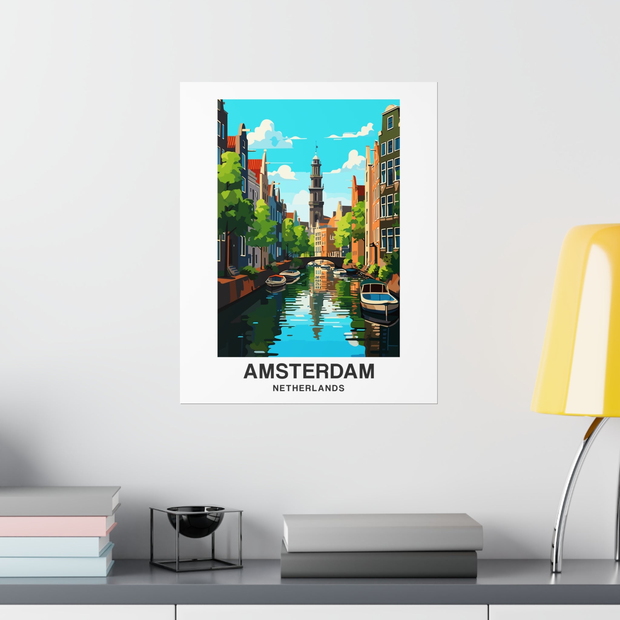 Amsterdam Canals Poster Print Netherlands Picture Wall Image Art