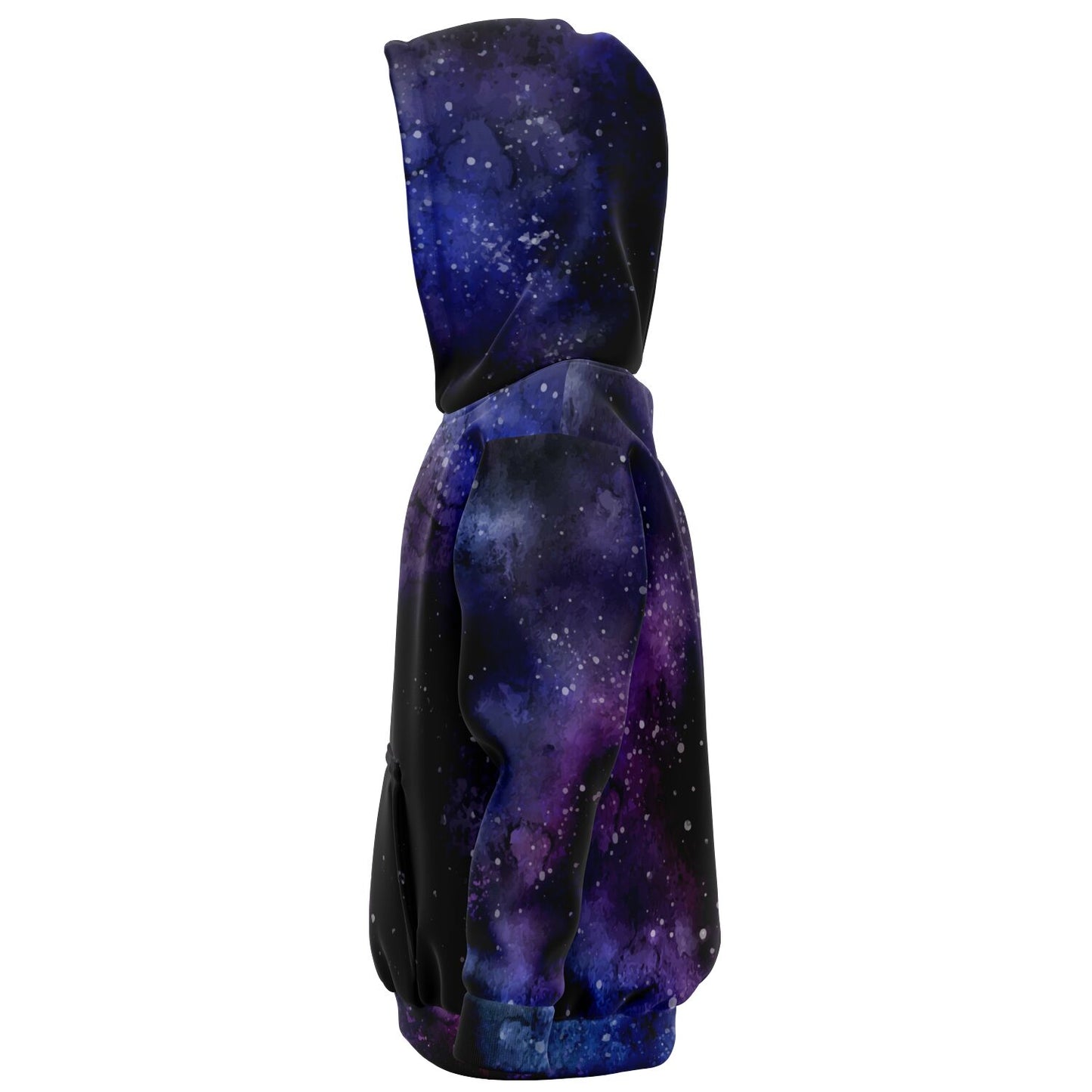 Galaxy Space Kids Pullover Hoodie, Purple Stars Universe Girls Boy Toddler Youth Fleece Aesthetic Cotton Graphic Hooded Sweatshirt Pockets