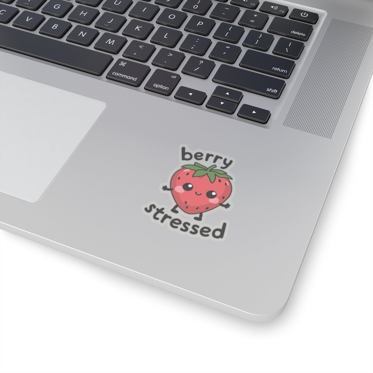 Funny Strawberry Sticker Decal, Berry Stressed Fruit Humorous Kawaii Art Vinyl Laptop Cute Waterbottle Tumbler Car Waterproof Bumper Clear