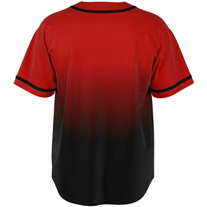 Black Red Ombre Baseball Jersey Shirt, Gradient Tie Dye Men Women Unisex Vintage Season Coach Player Moisture Wicking Designer Tshirt