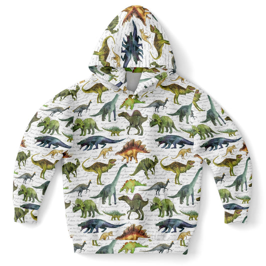 Dino Kids Pullover Hoodie, Dinosaur Trex Girls Boy Toddler Youth Children Fleece Aesthetic Cozy Graphic Cotton Hooded Sweatshirt Pockets