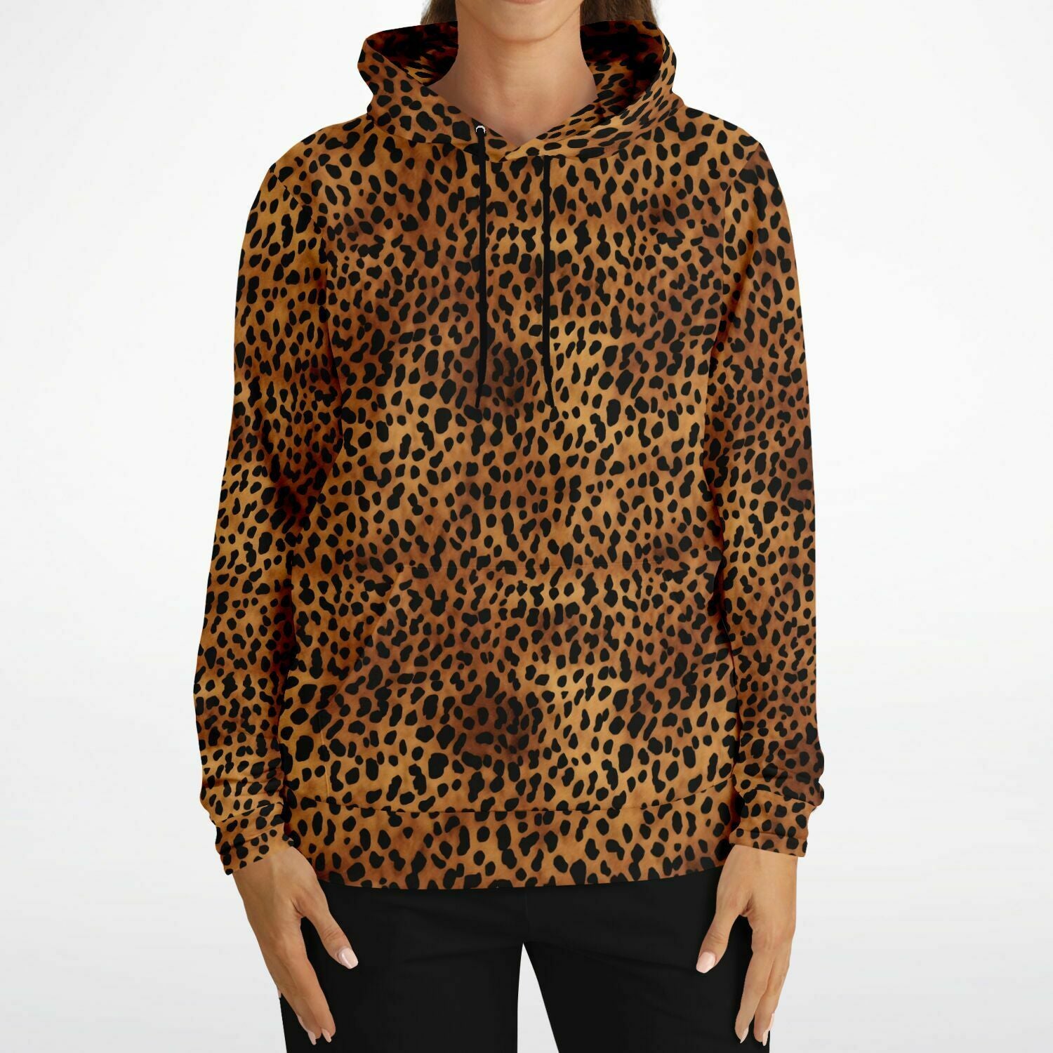 P.A.R.O.S.H. leopard-pattern ribbed-knit brushed hoodie - Brown