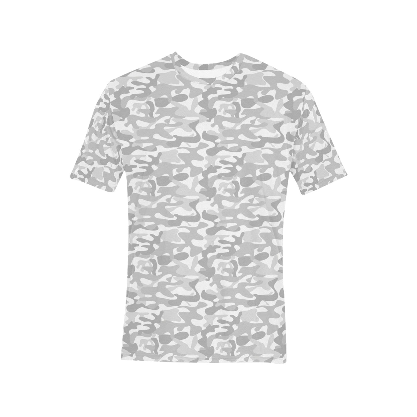 White Camo TShirt, Light Grey Camouflage Print Designer Lightweight Crewneck Men Male Women Tee Top Summer Short Sleeve Shirt